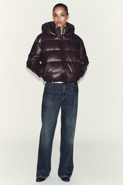 ANORAK MATELASSÉ MATIÈRE SYNTHÈTIQUE DÉPERLANT COUPE-VENT FEMME