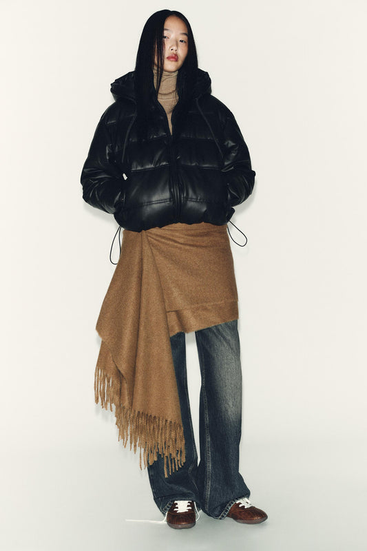 ANORAK MATELASSÉ MATIÈRE SYNTHÈTIQUE DÉPERLANT COUPE-VENT FEMME