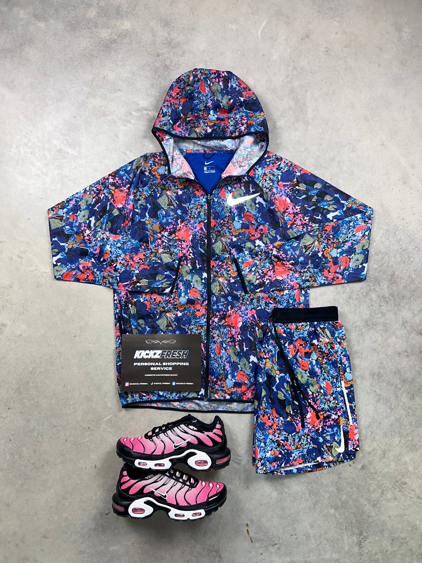 Nike Windrunner Floral Purple Mens Set