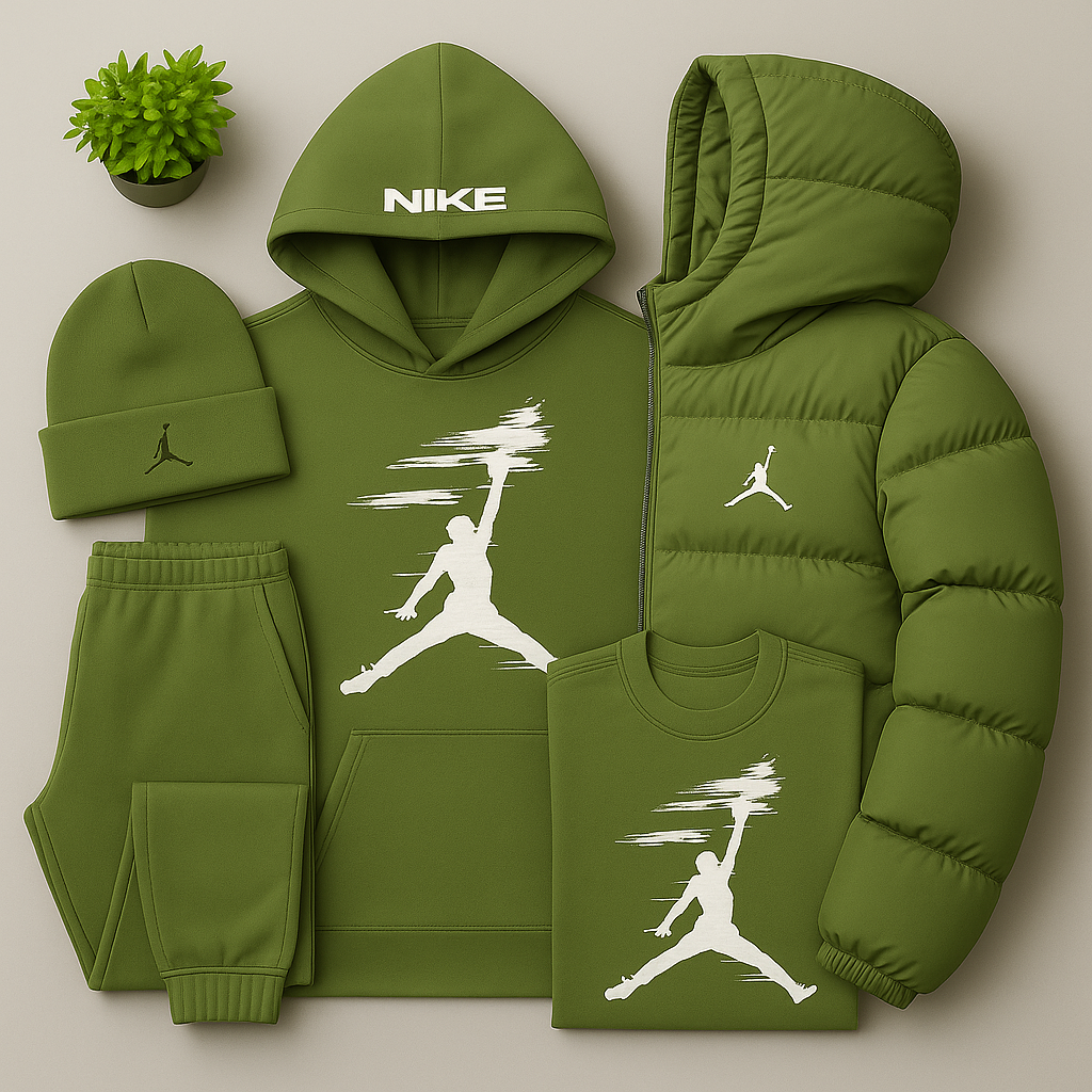 JRD Essential – Ensemble Hiver avec Sweat à Capuche, Pantalon et Doudoune Matelassée