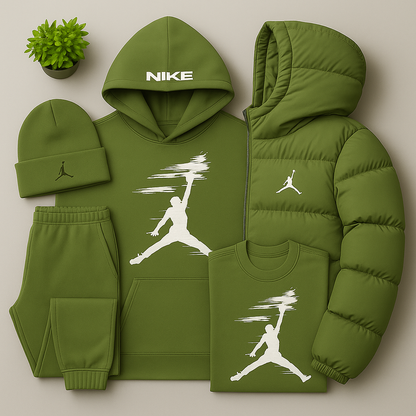 JRD Essential – Ensemble Hiver avec Sweat à Capuche, Pantalon et Doudoune Matelassée