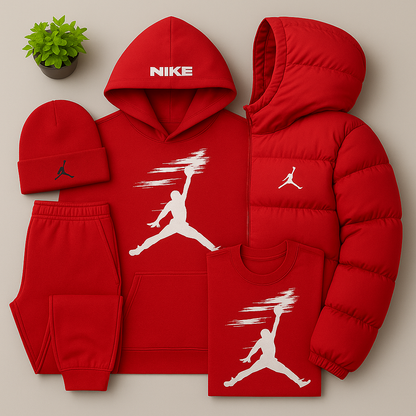 JRD Essential – Ensemble Hiver avec Sweat à Capuche, Pantalon et Doudoune Matelassée