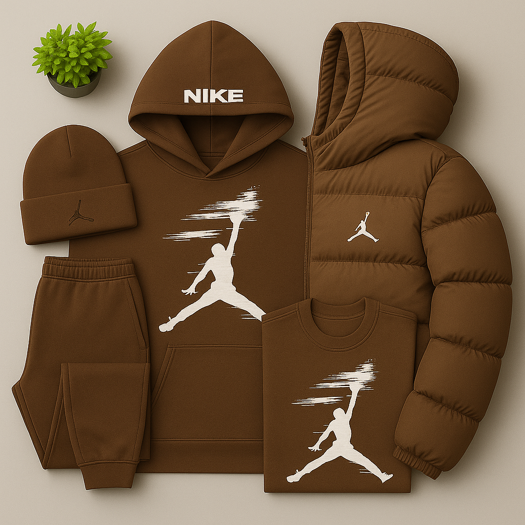 JRD Essential – Ensemble Hiver avec Sweat à Capuche, Pantalon et Doudoune Matelassée