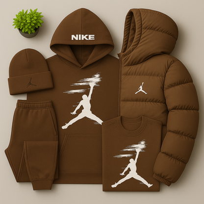 JRD Essential – Ensemble Hiver avec Sweat à Capuche, Pantalon et Doudoune Matelassée